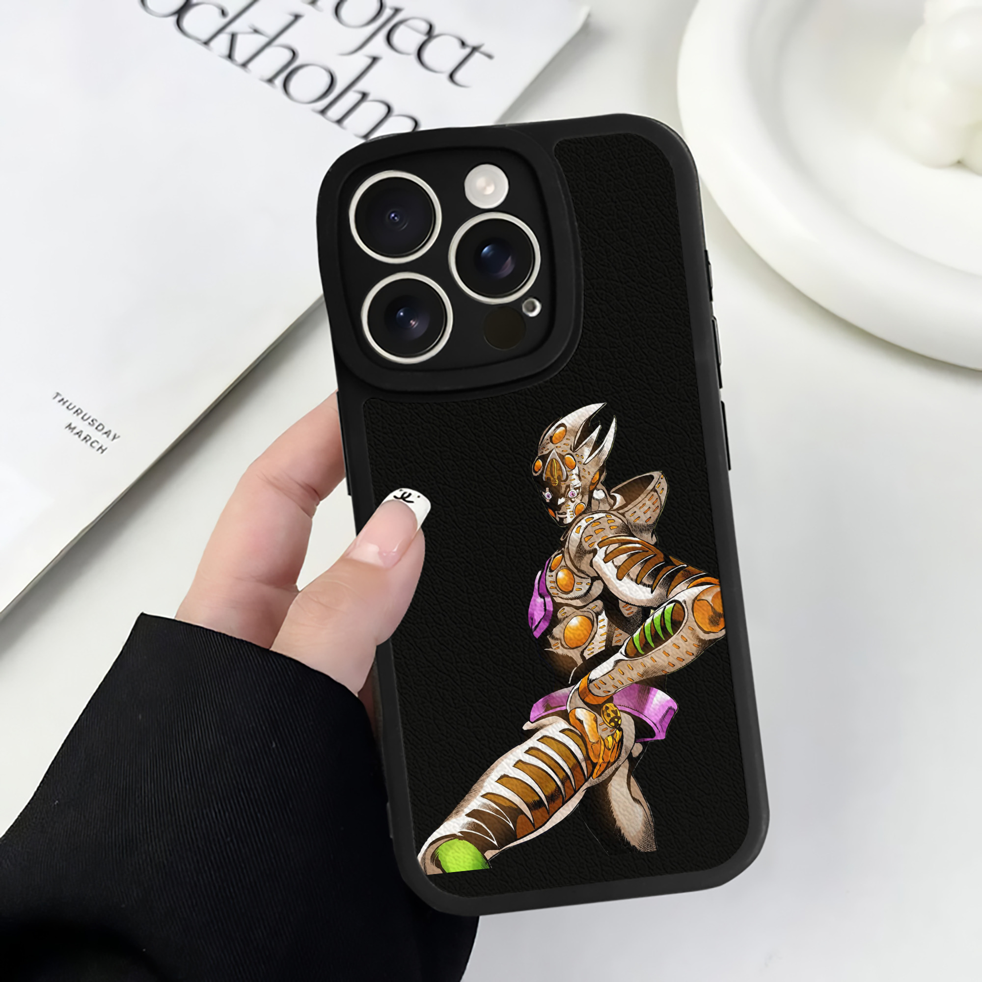 （画像用） ジョジョの奇妙な冒険 ジョルノ?ジョバァーナ JoJo's Bizarre Adventure Giorno Giovanna 【iPhone 16シリーズ対応】シリコンスマホケース（レザー調） 材質：シリコン